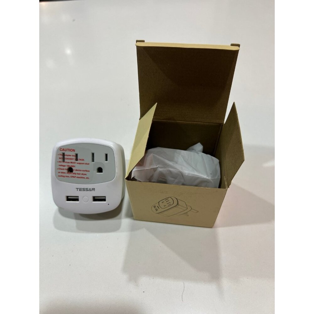 TESSAN Type G Power Plug Adapter for US Travel to UK Ireland Never Used